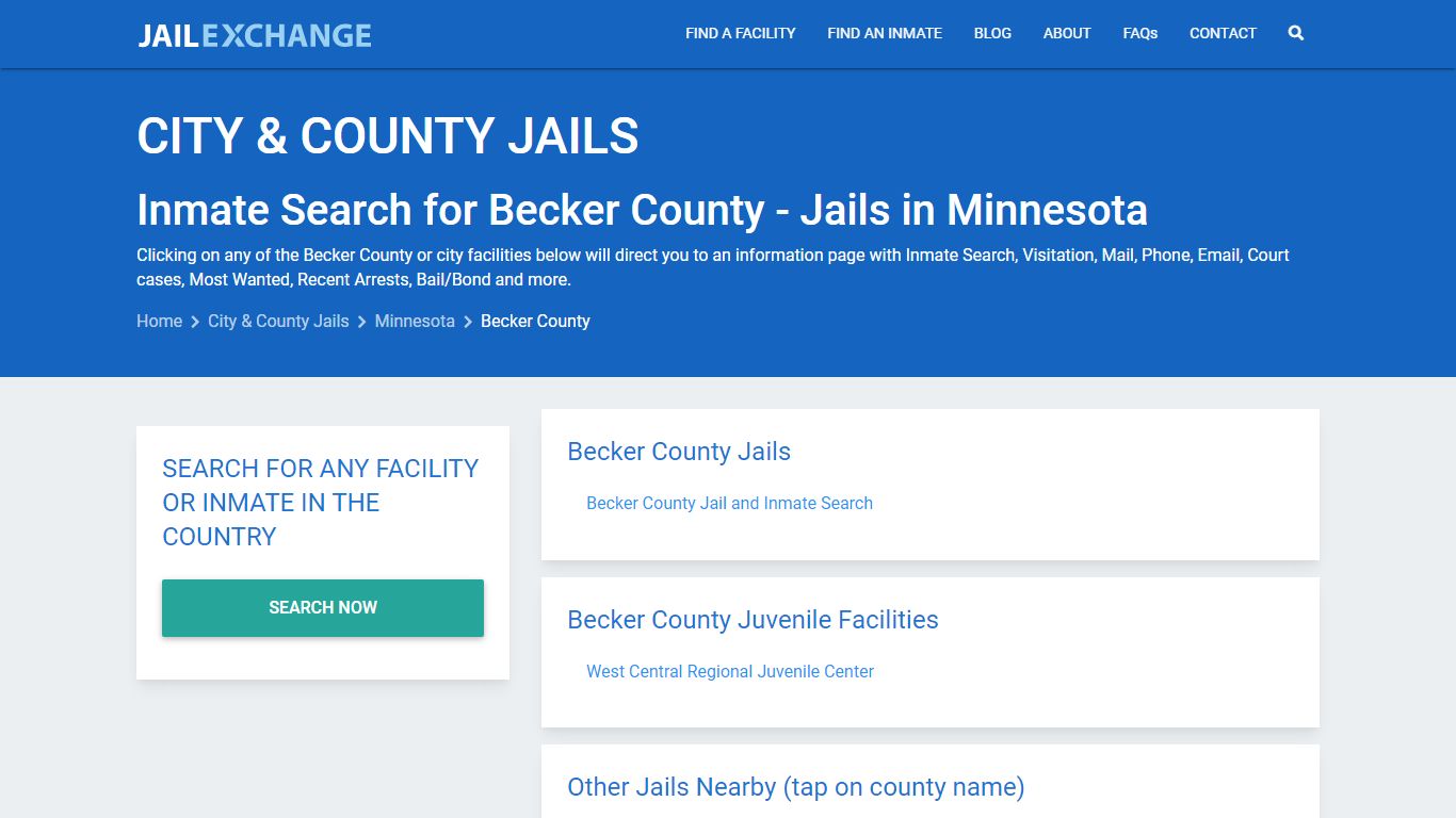 Inmate Search for Becker County | Jails in Minnesota - Jail Exchange